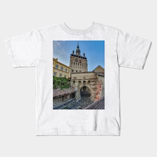 Sighisoara Clock Tower view Kids T-Shirt